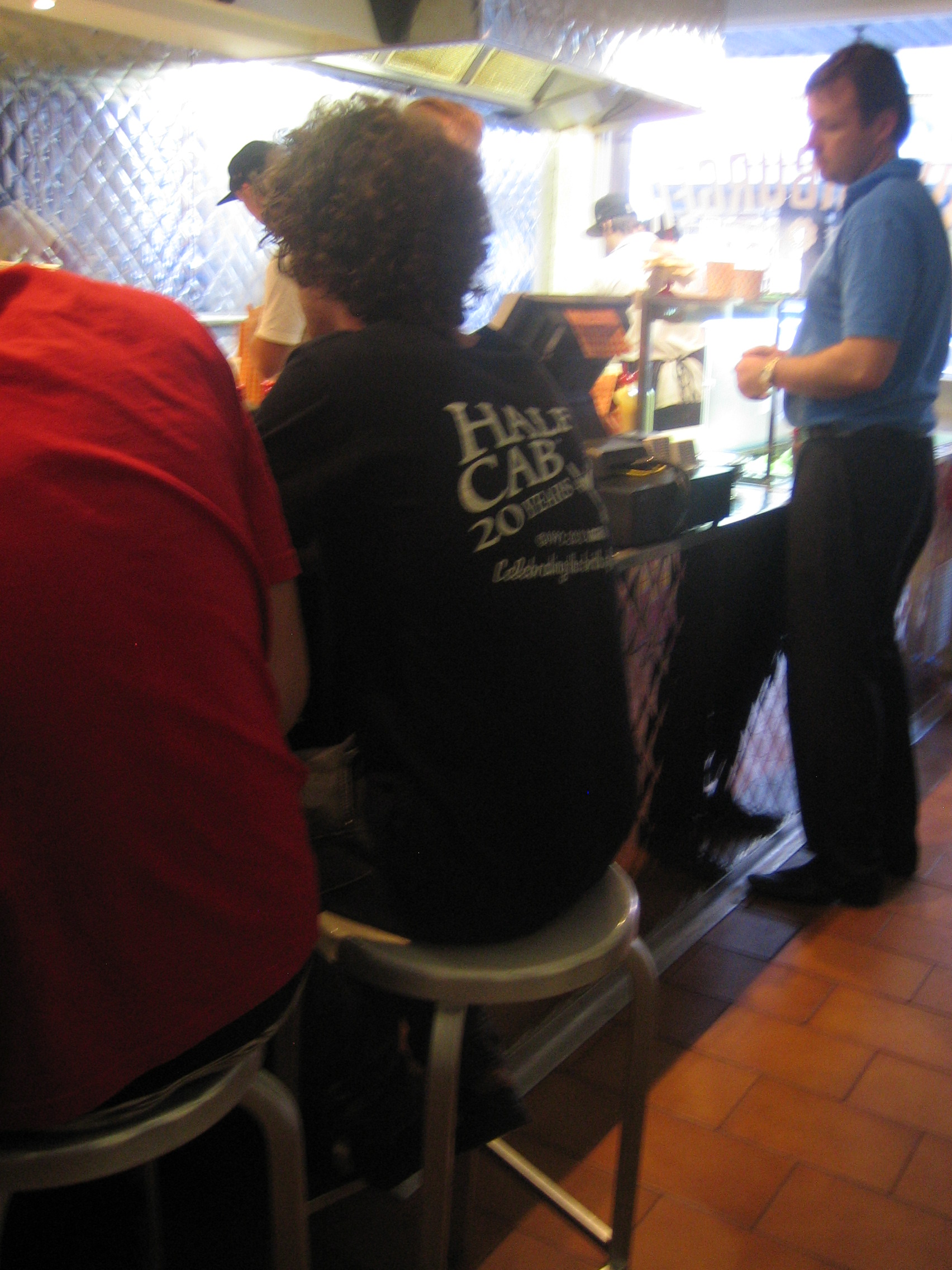 Waiting at Huxtaburger