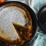 Cheesecake, orange on table