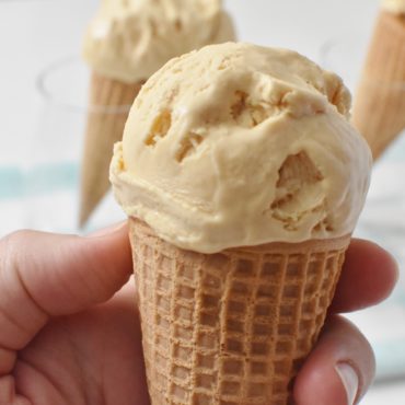 Salted caramel ice cream cone